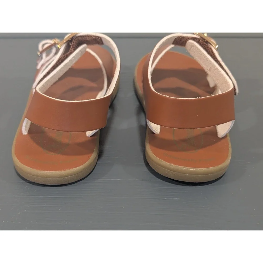 Footmates Eco Tide Tan Leather Sandals Toddler Size 9 Water Friendly ES010-221